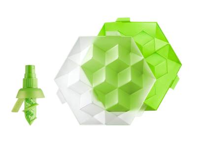 ijsblokjesvorm met deksel en citrusspray groen
